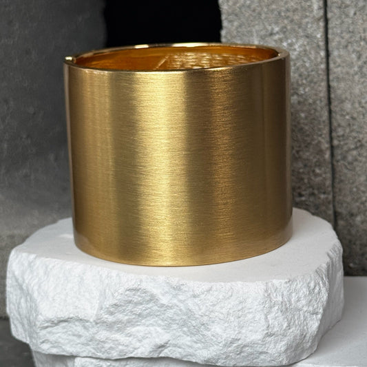 Solid Brushed Gold Wrist Cuff Bracelet 8"