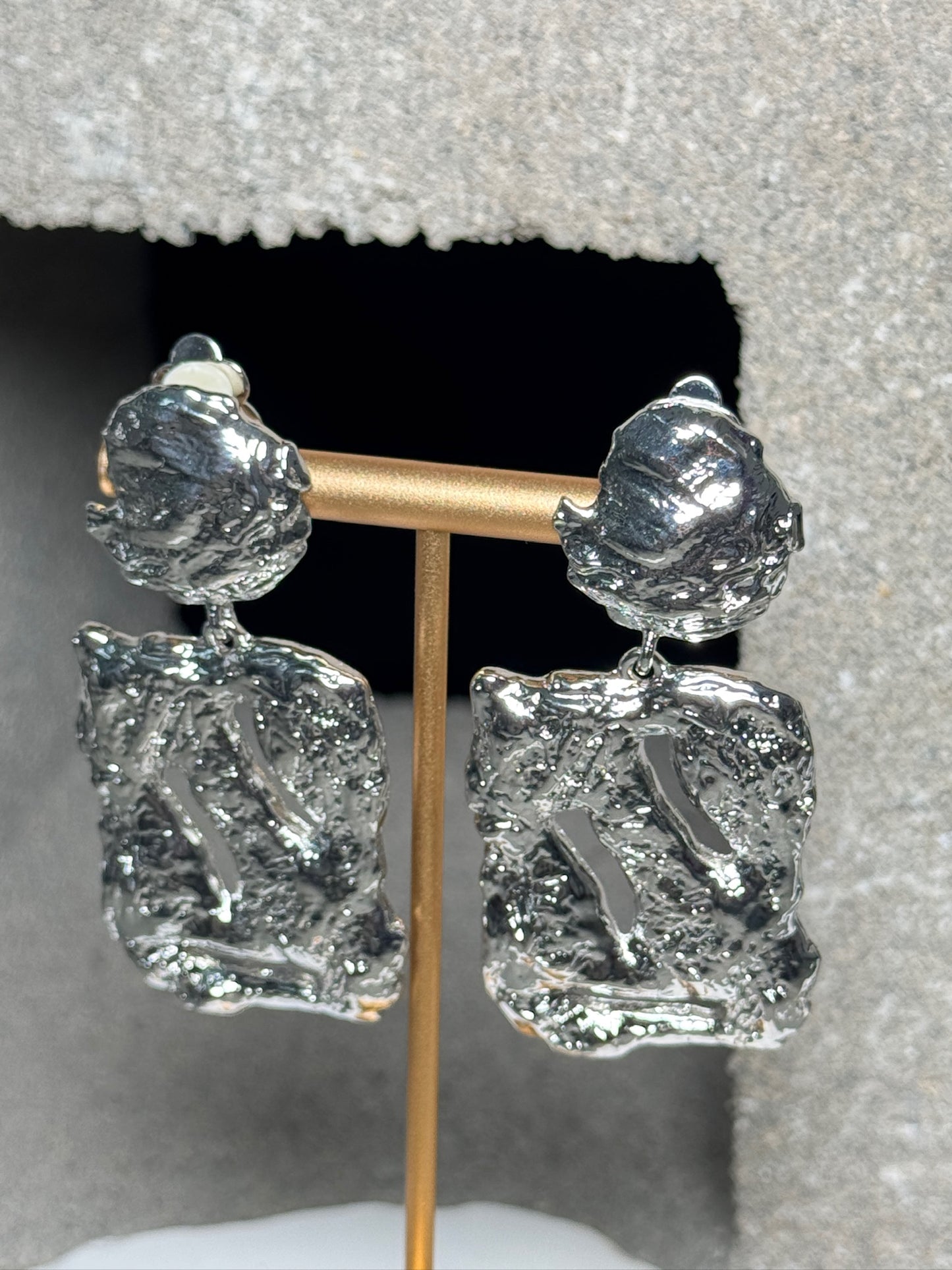 Regal Rectangle Clip-Ons Earrings