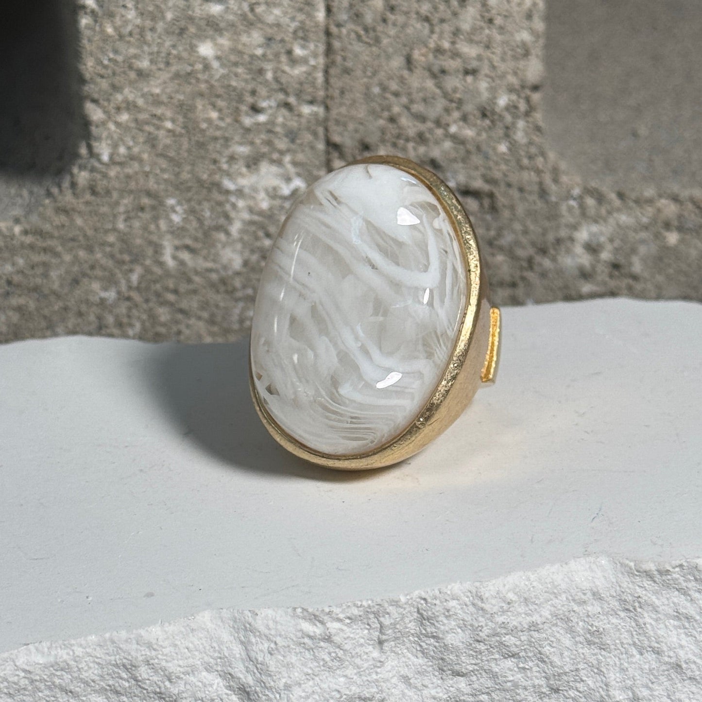 Bold Aura Gem Ring Expandable Ring Up To Size 10