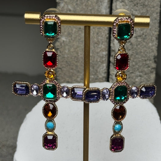 Divine Timing Cross Earrings