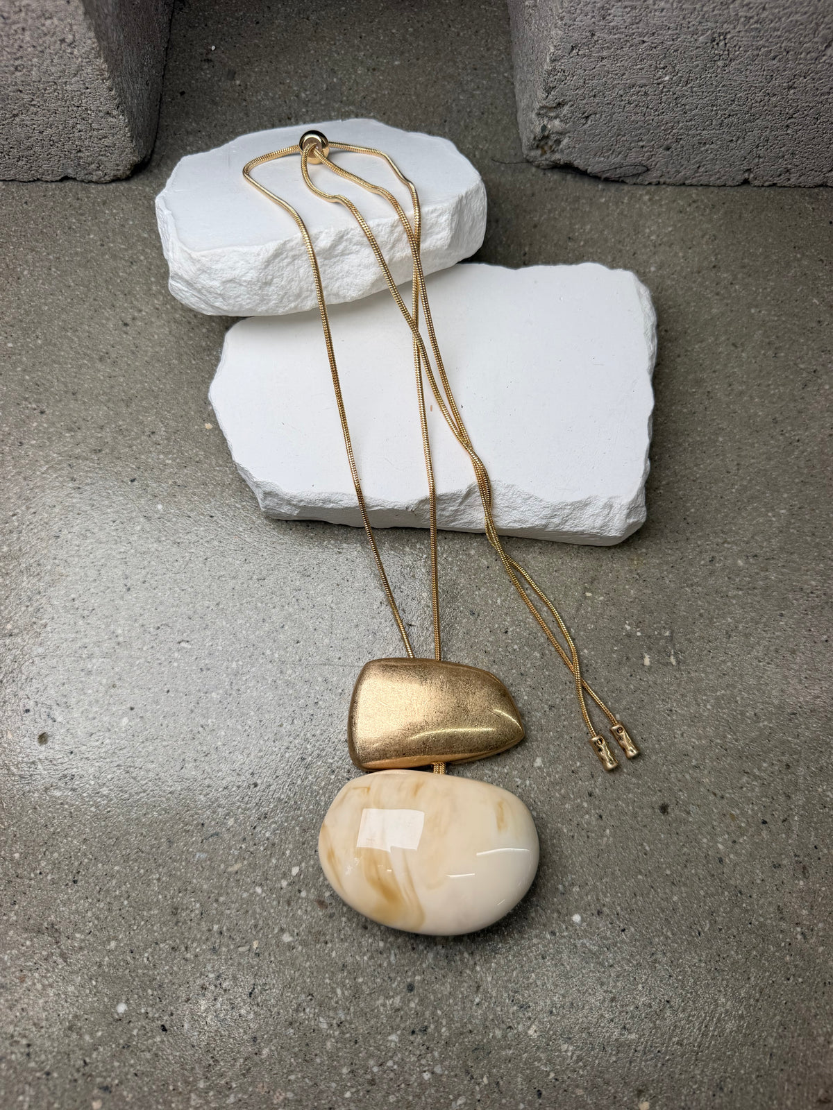 The Soft Statement Stone Necklace 21”