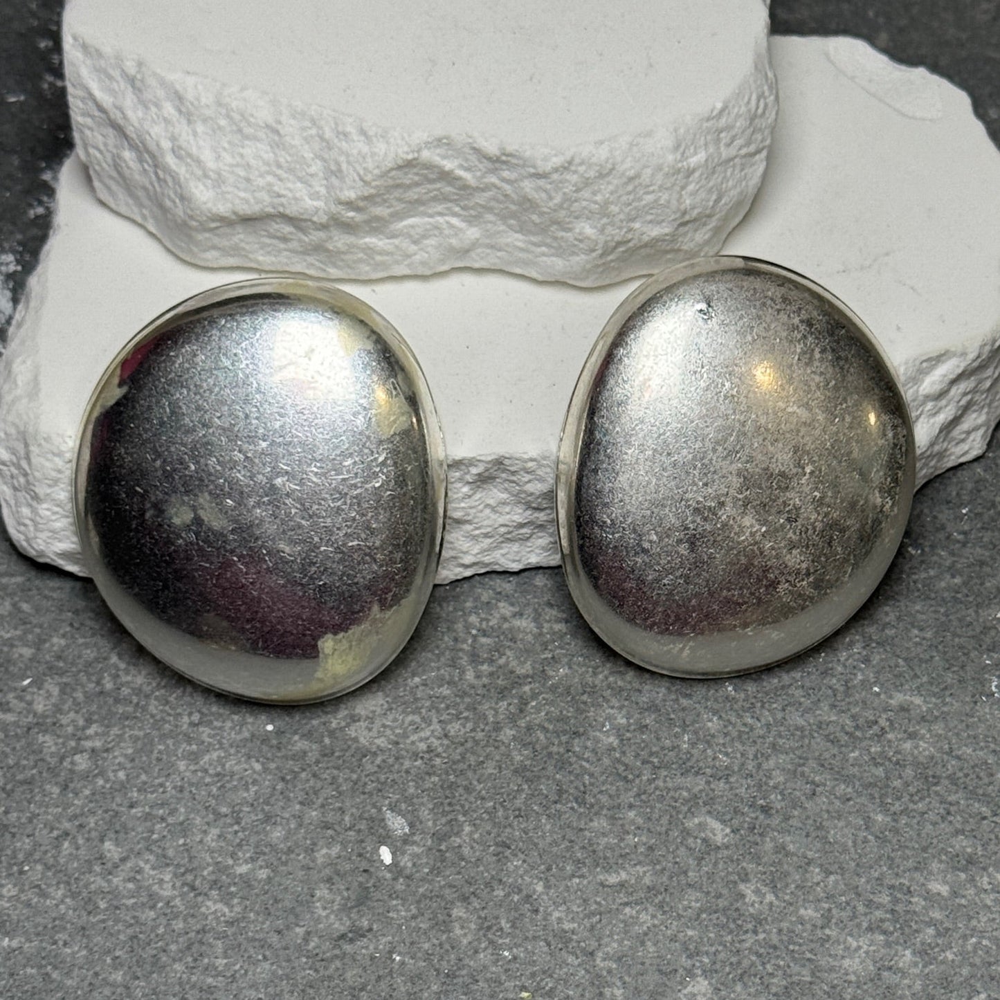 Supa Nova Round Metal Plate Earrings