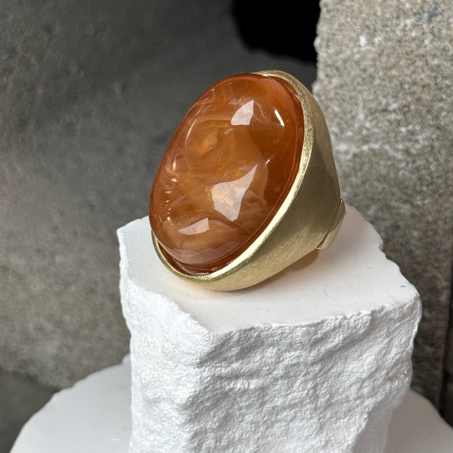 Bold Aura Gem Ring Expandable Ring Up To Size 10