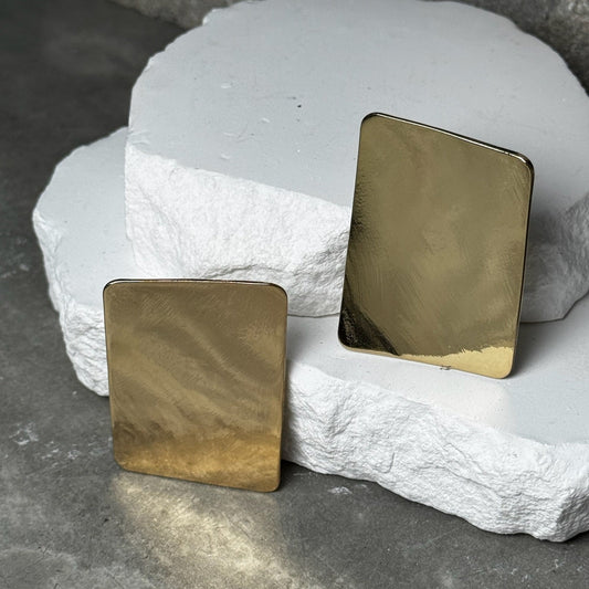 Chic Square Metal Clip On Earrings