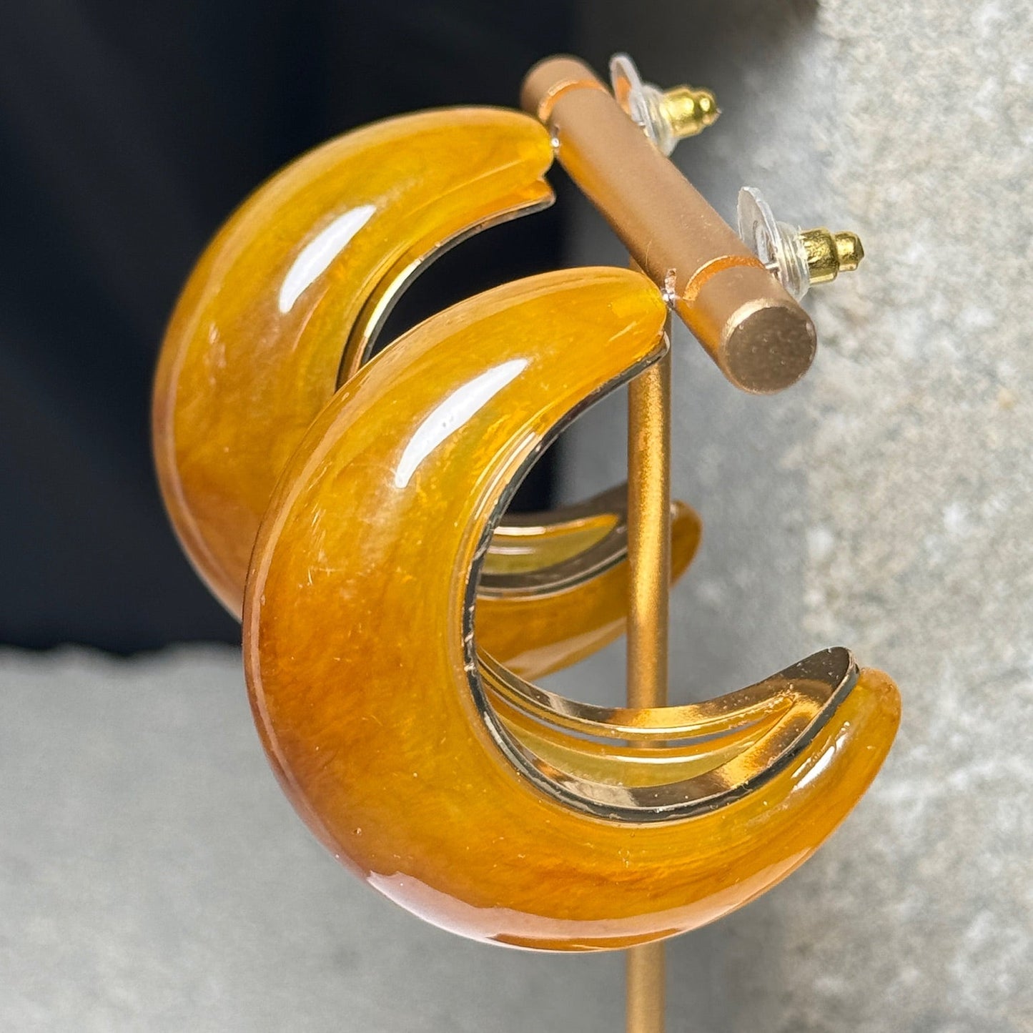 The After Glow Stone Hoop Earrings