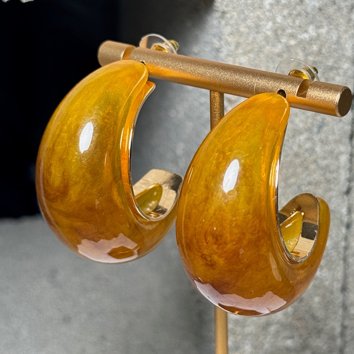 The After Glow Stone Hoop Earrings