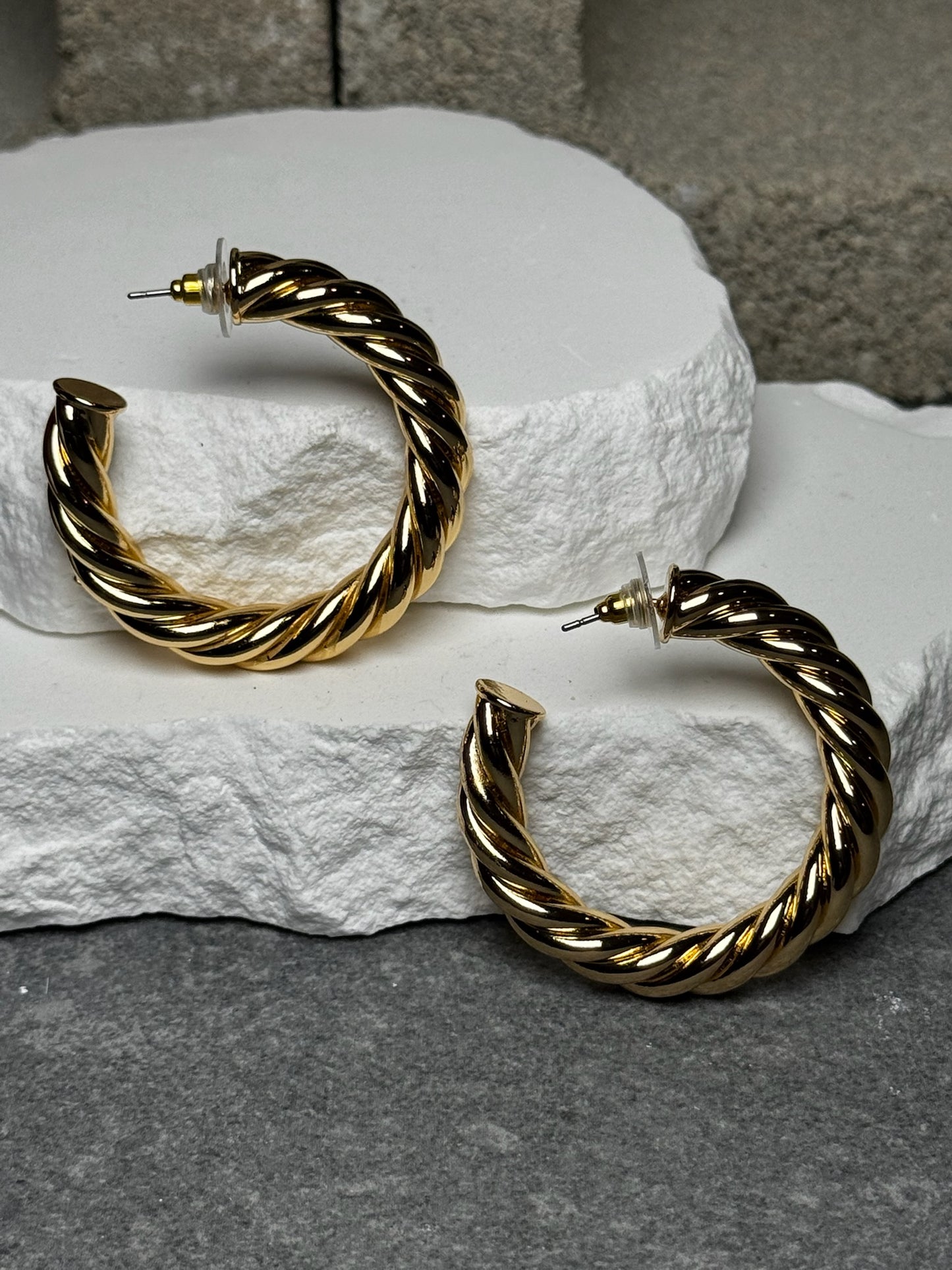 Twisted Rope Hoop Earrings
