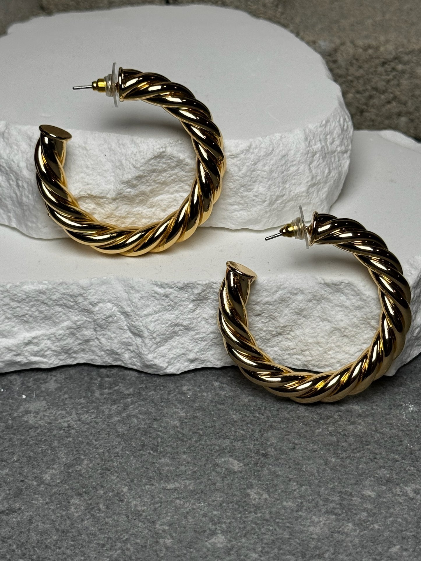 Twisted Rope Hoop Earrings