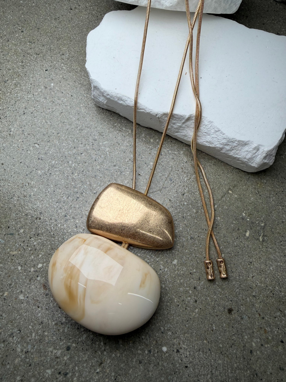 The Soft Statement Stone Necklace 21”