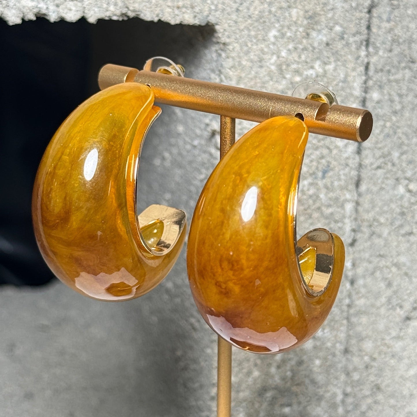 The After Glow Stone Hoop Earrings