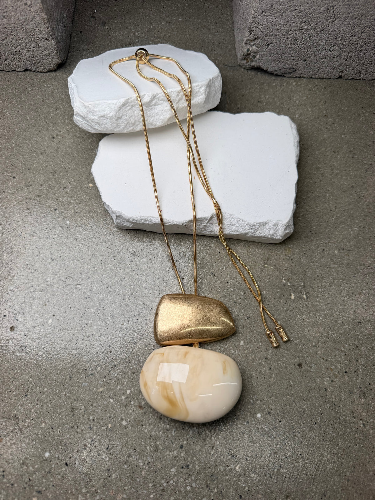 The Soft Statement Stone Necklace 21”