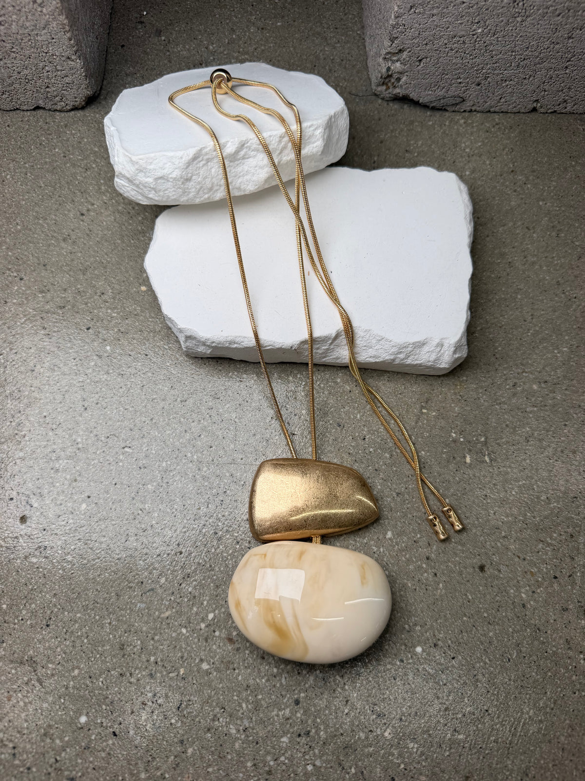 The Soft Statement Stone Necklace 21”