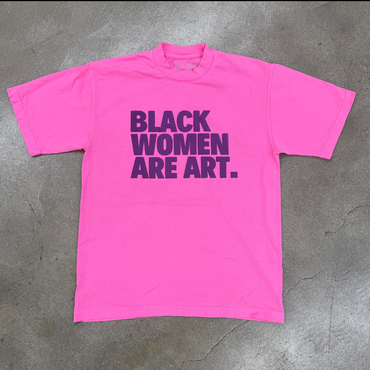Neon Pink Black Women Are Art Unisex Oversized T-Shirt