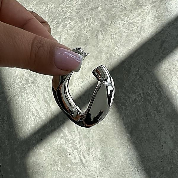 Chunky Oversized Linked Hoop Earrings Casual Style