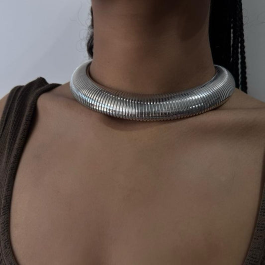 Bold Luxe Silver Choker
