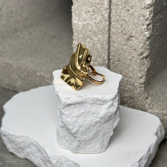 Wavy Edge Adjustable Ring