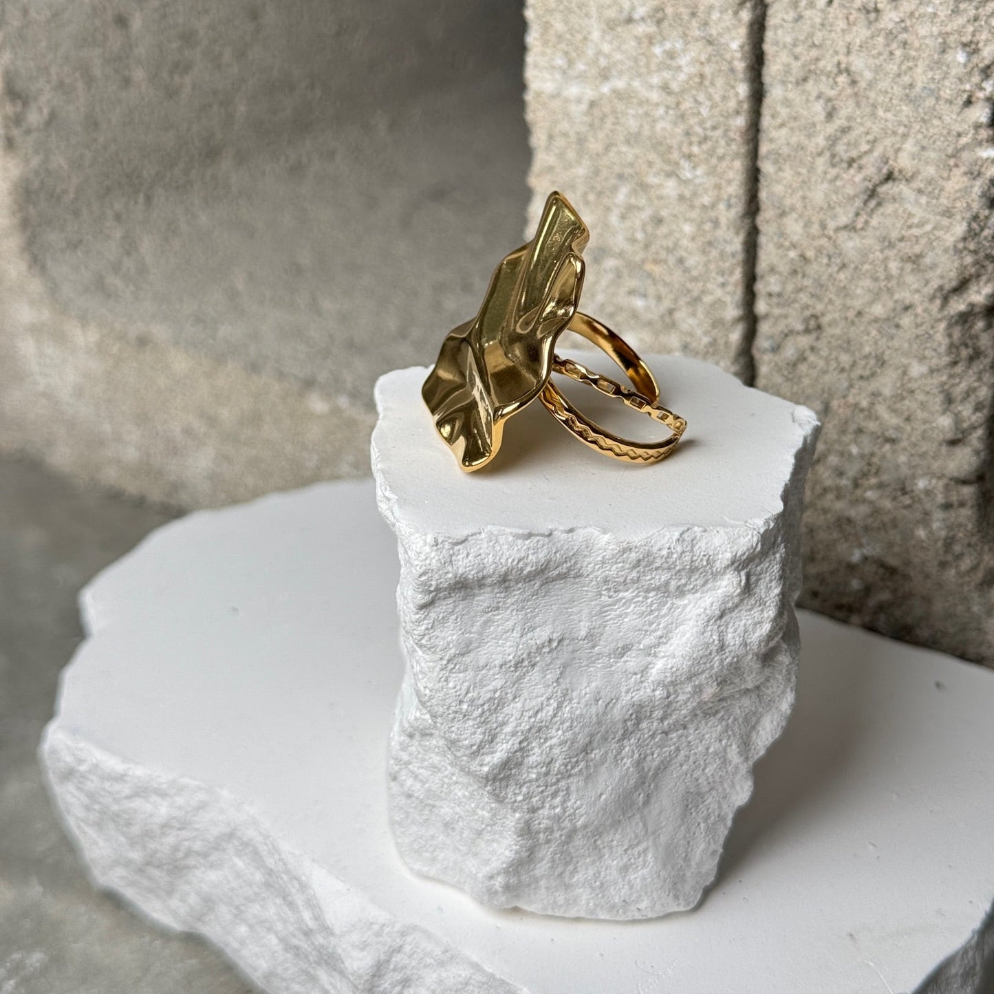 Wavy Edge Adjustable Ring