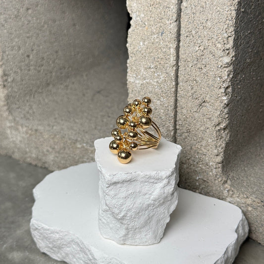 Coil Stack Sphere Ring