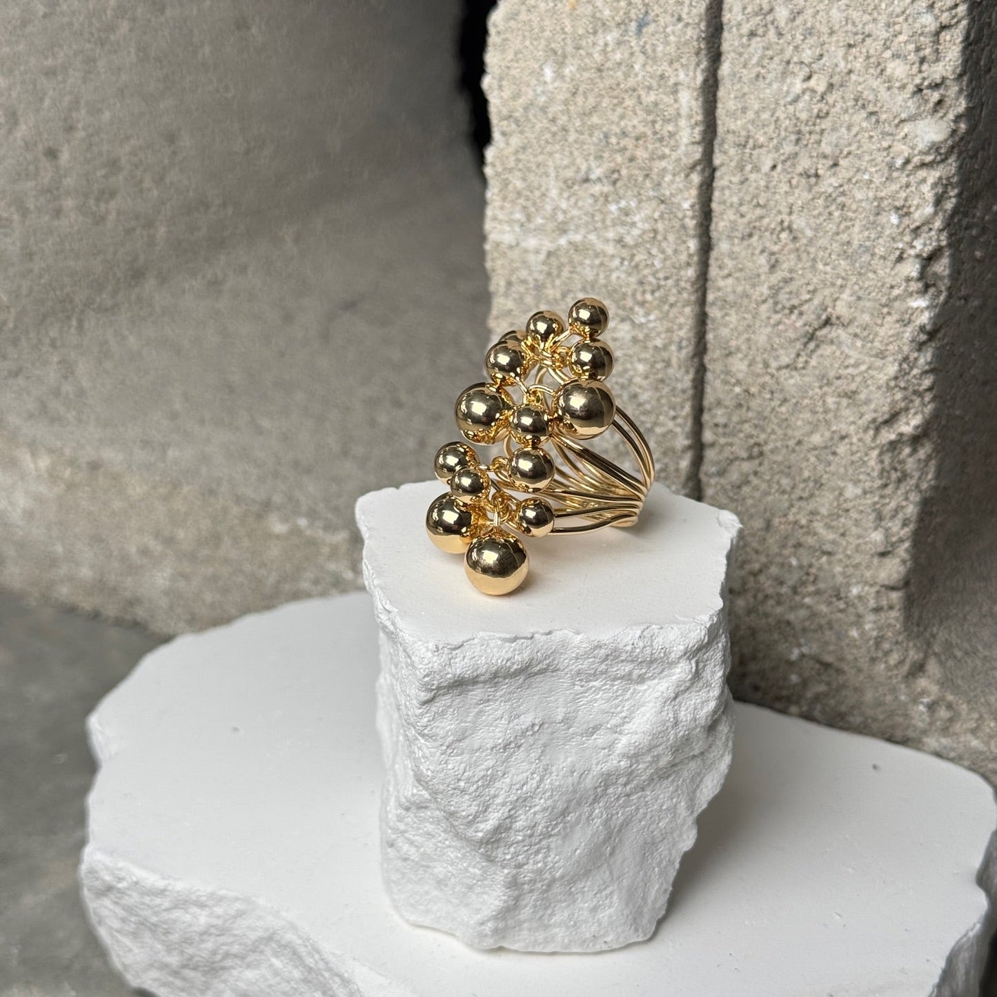 Coil Stack Sphere Ring