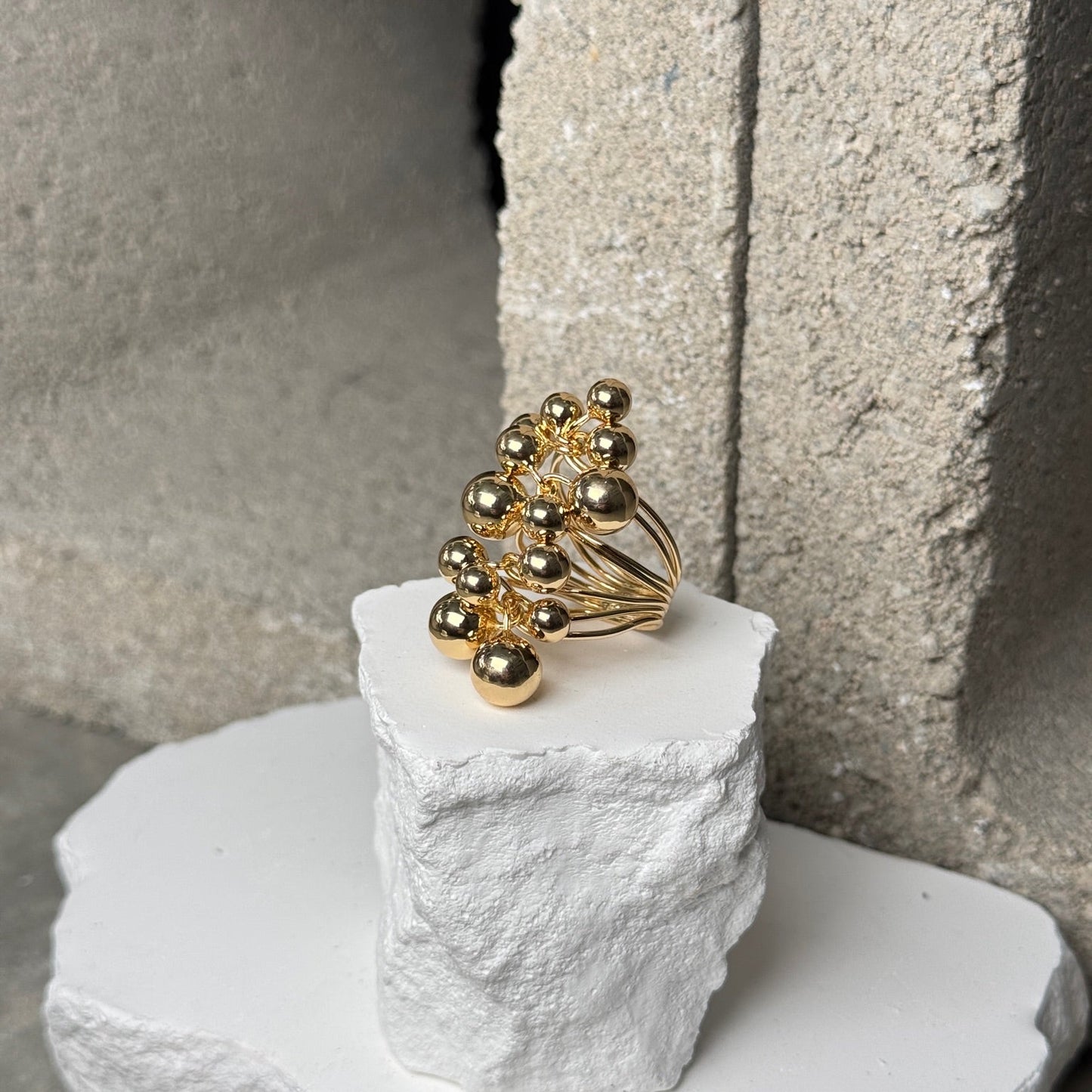 Coil Stack Sphere Ring