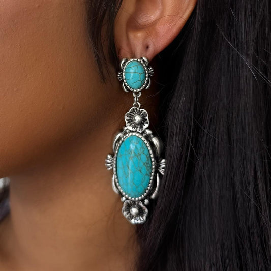 Desert Drip Pendant Tassel Earrings - Unique Tassel Design with Turquoise Accents, Versatile Accessory for Any Outfit
