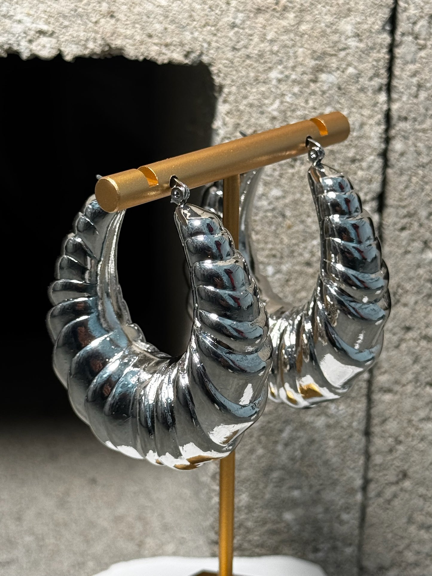 Bold & Beautiful Statement Chunky Earring - Chunky Ribbed Hoops, Timeless Glam & Modern Attitude, Perfect for Any Occasion