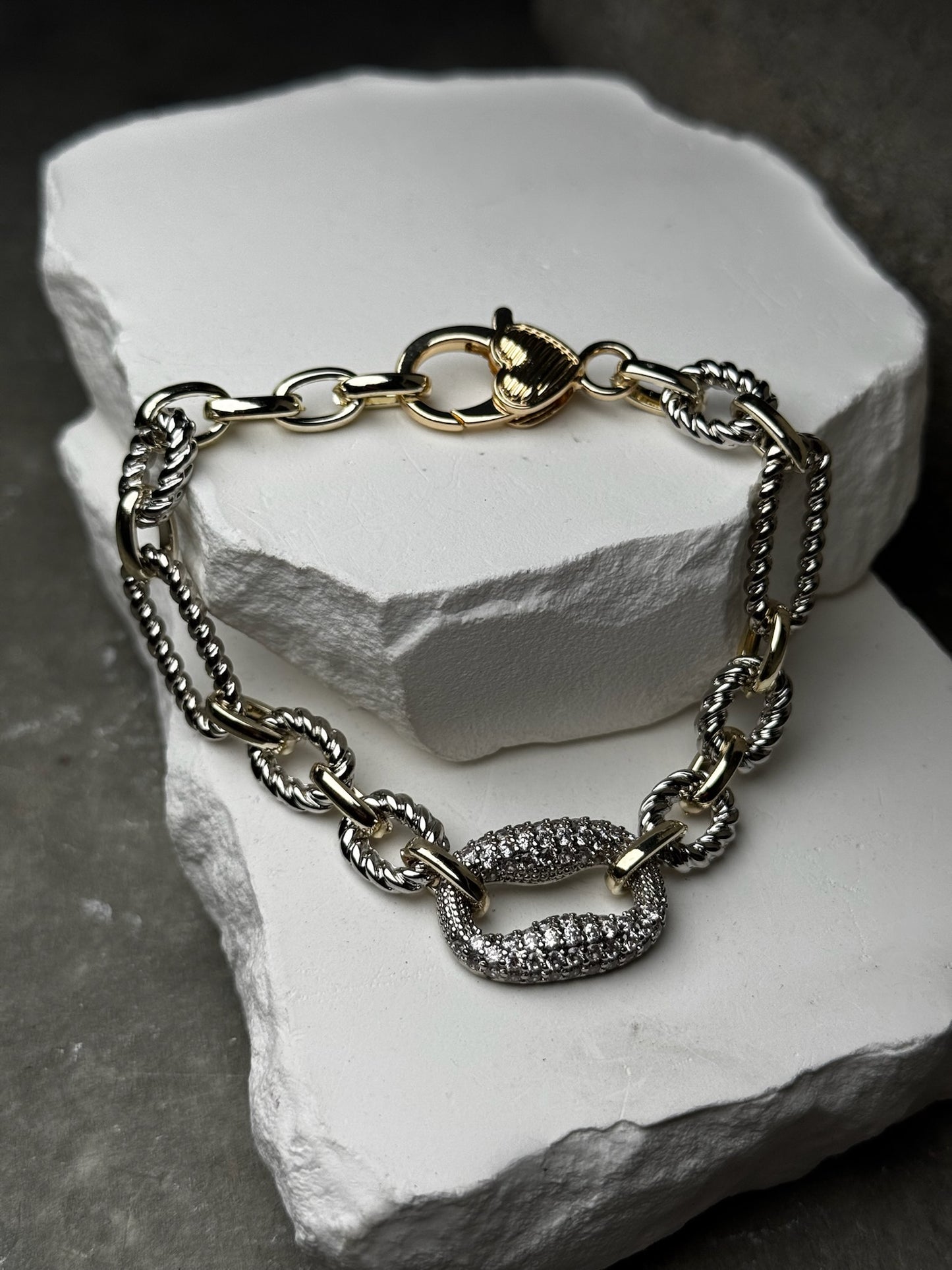 Shine Bright Mix Metal Bracelet 7"