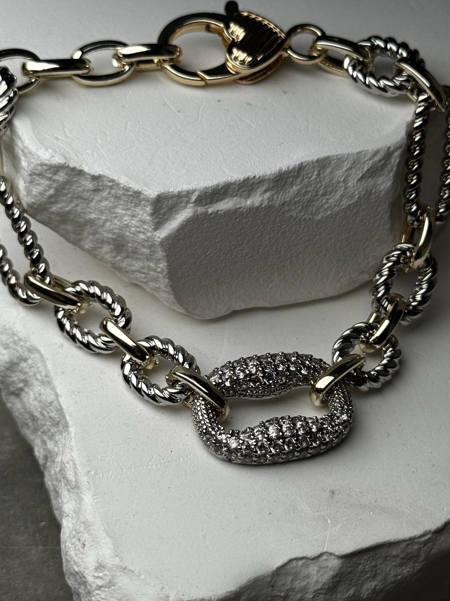 Shine Bright Mix Metal Bracelet 7"