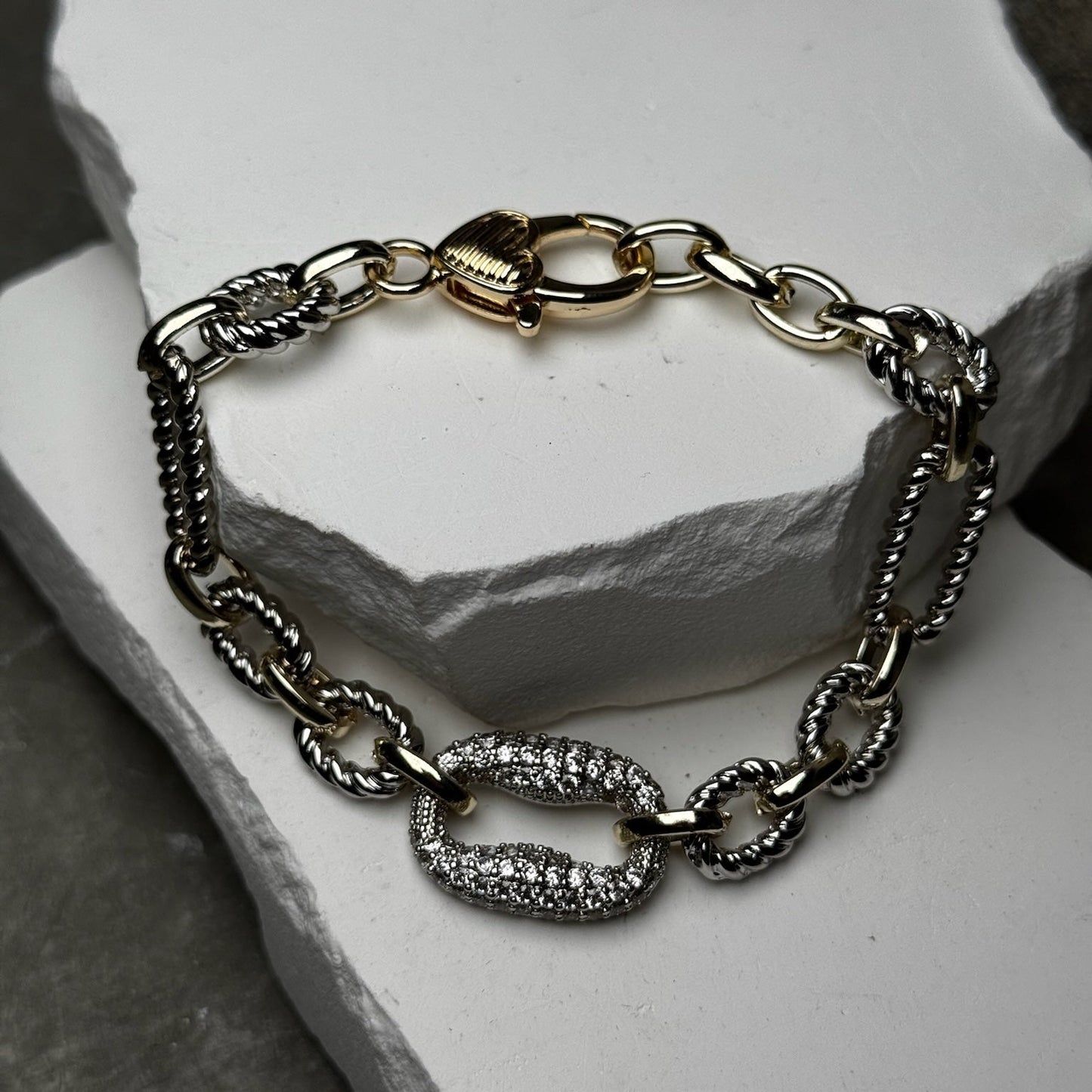 Shine Bright Mix Metal Bracelet 7"