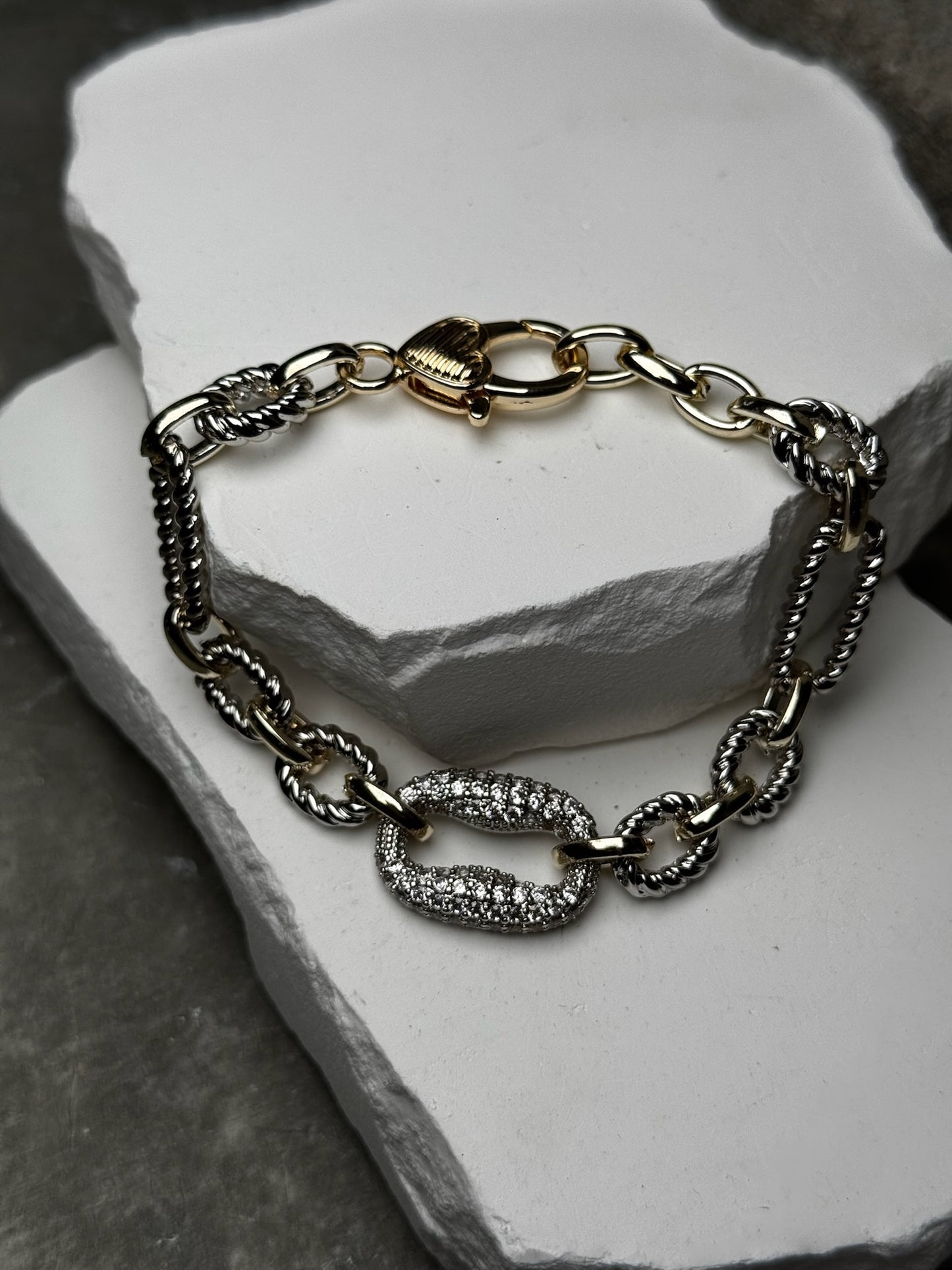 Shine Bright Mix Metal Bracelet 7"