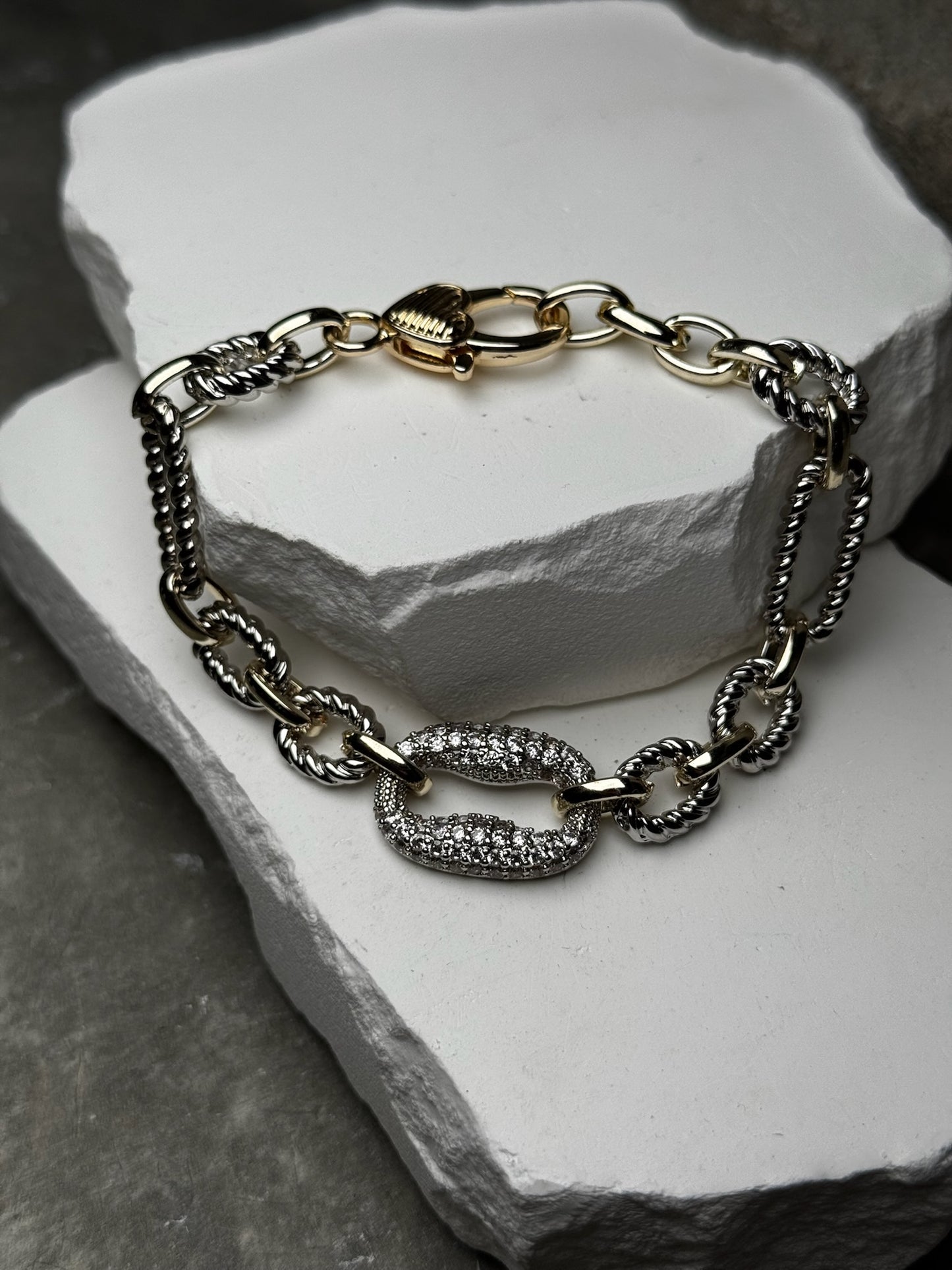 Shine Bright Mix Metal Bracelet 7"