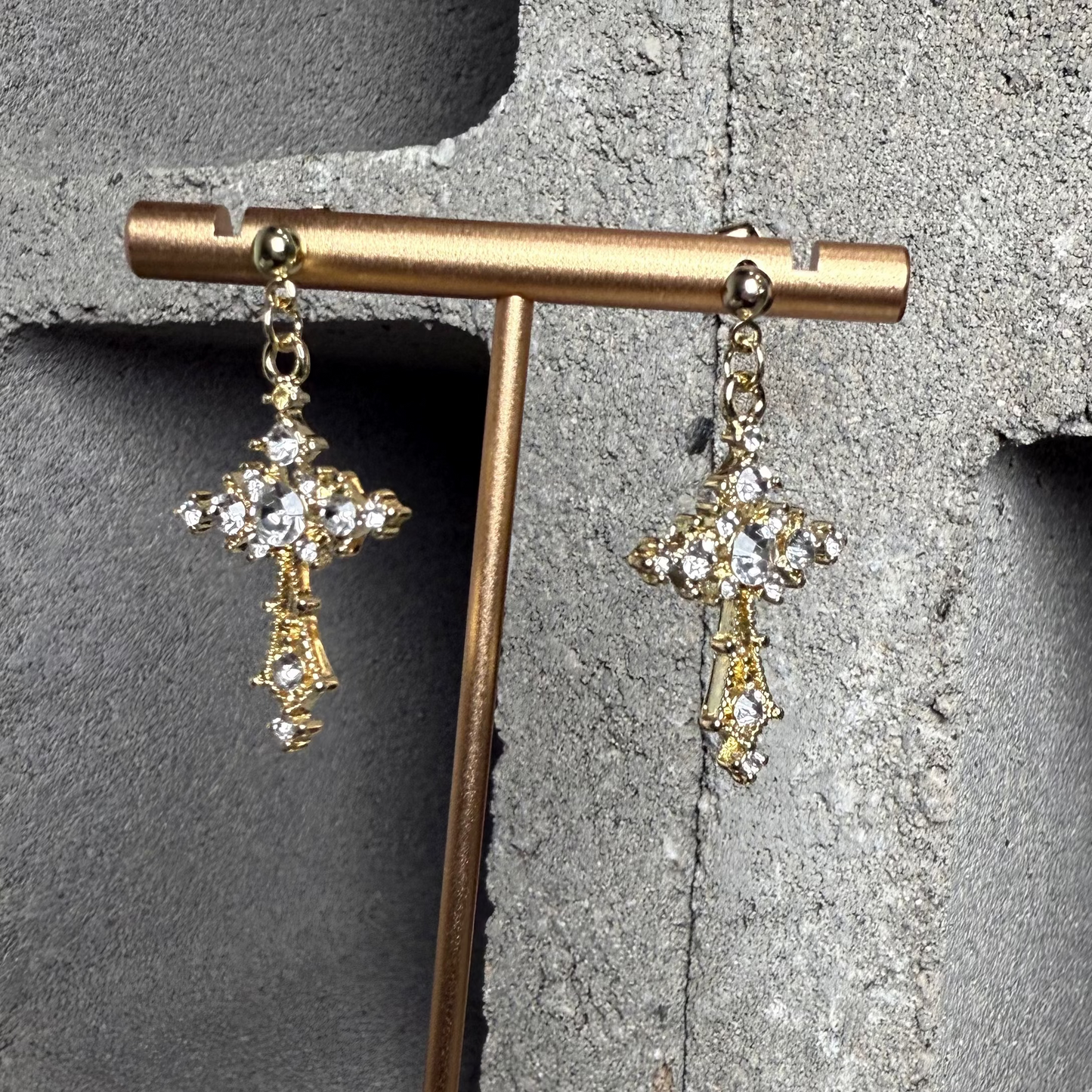 Bling Babe Cross Earrings