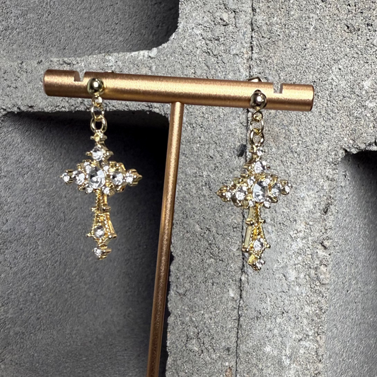 Bling Babe Cross Earrings