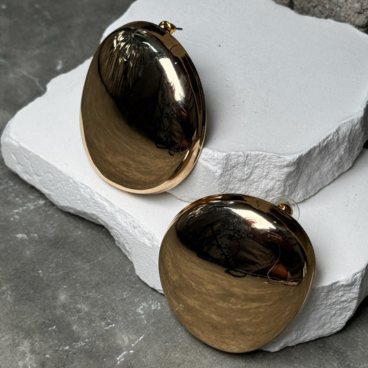 Supa Nova Round Metal Plate Earrings