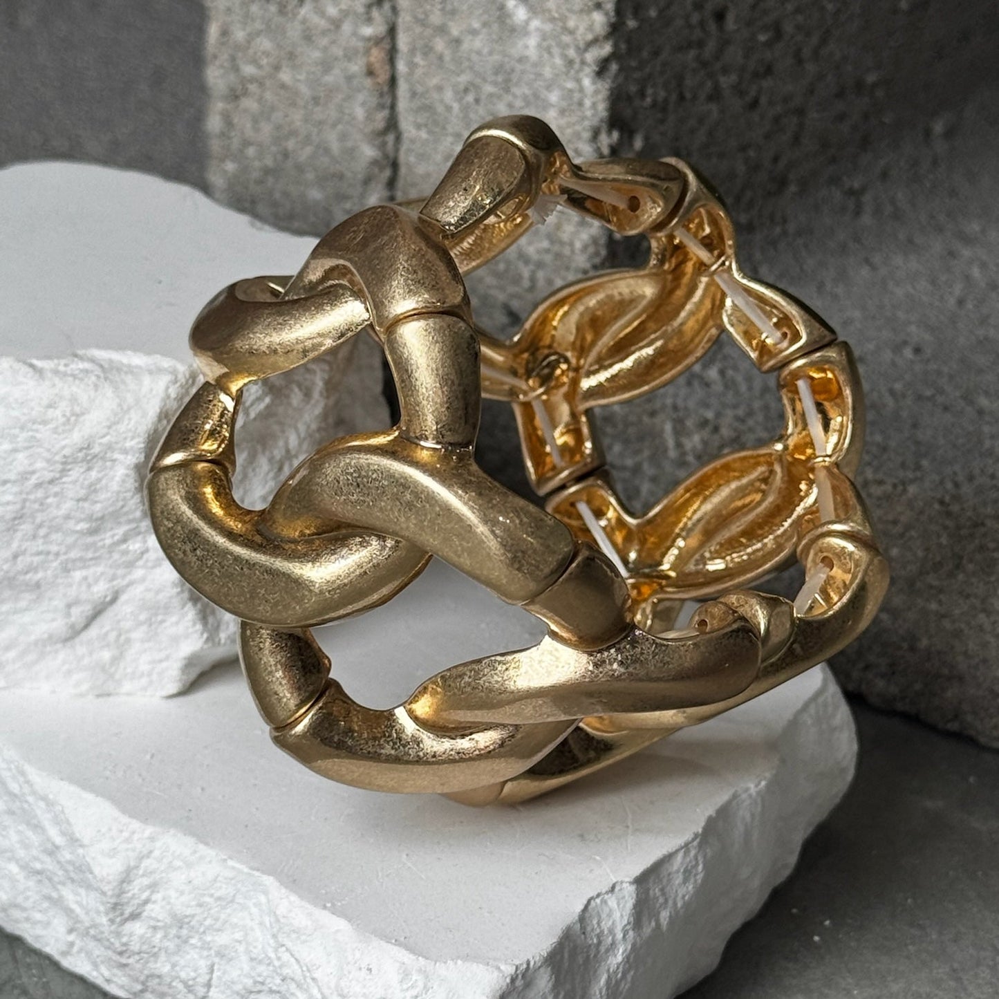 Champagne Rush Oversized Bracelet Expandable Up To 9"