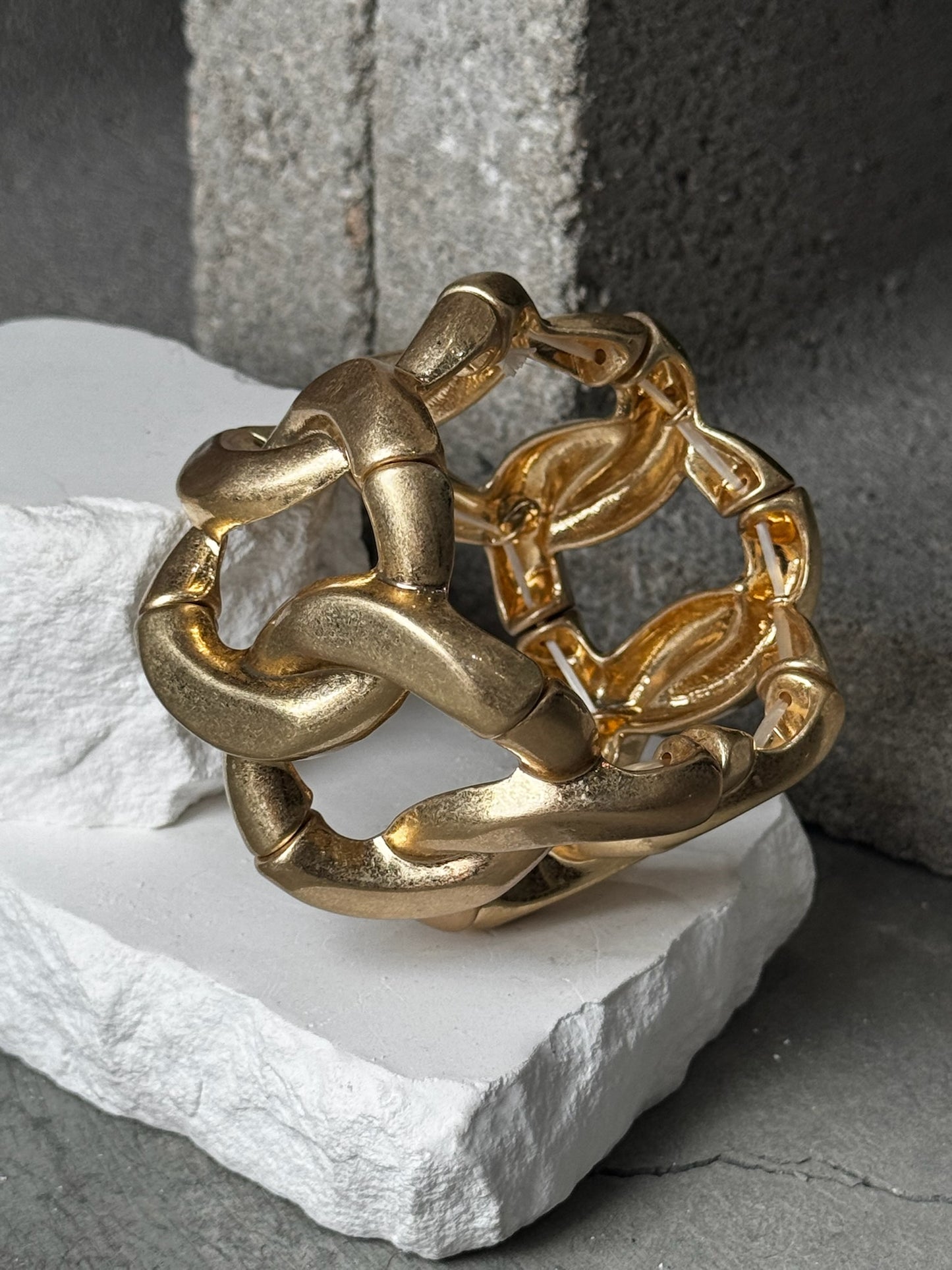 Champagne Rush Oversized Bracelet Expandable Up To 9"