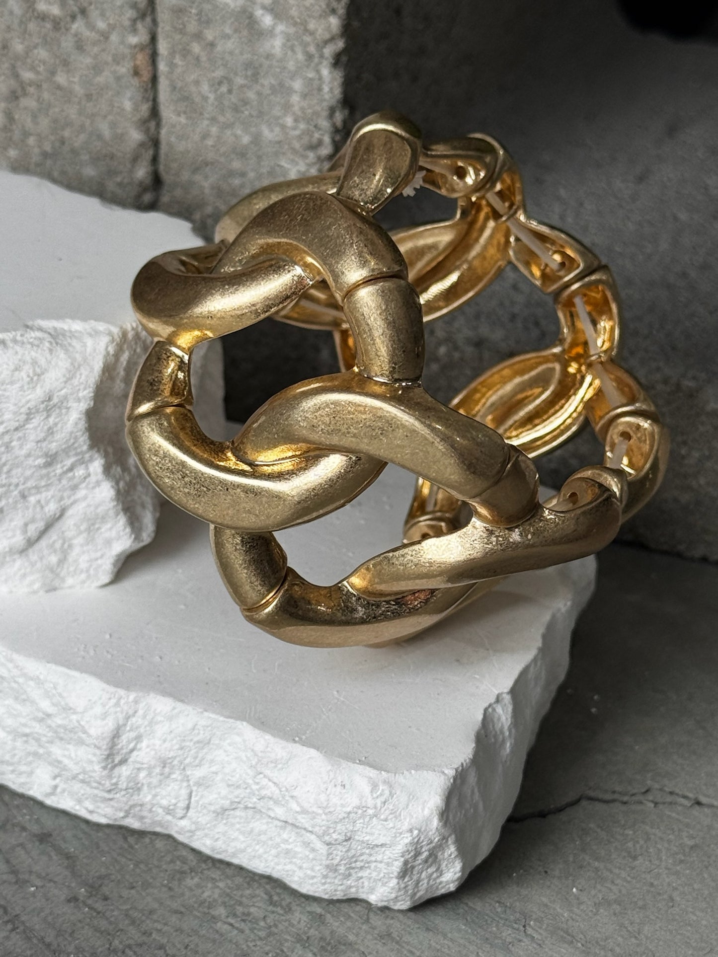 Champagne Rush Oversized Bracelet Expandable Up To 9"