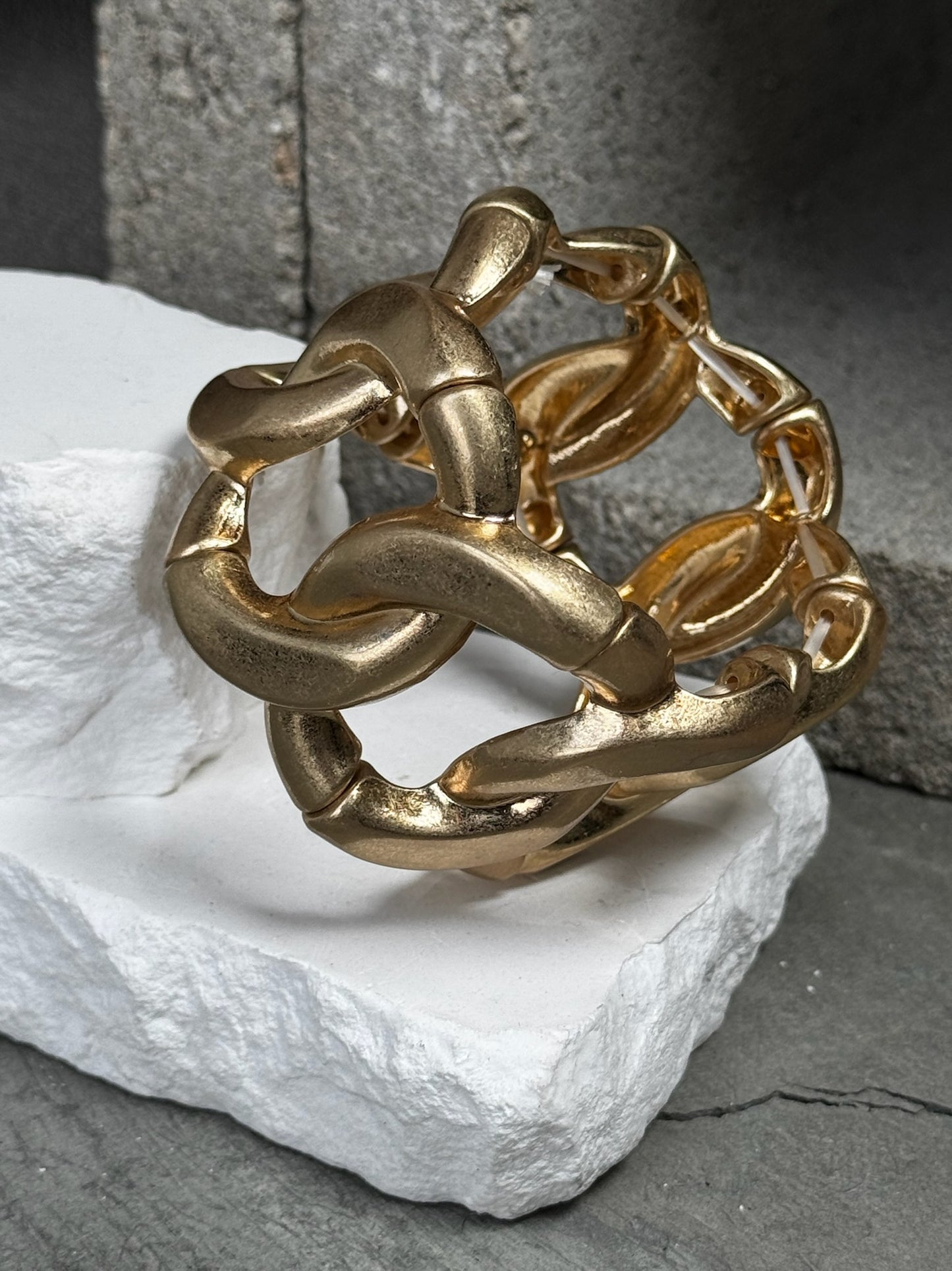 Champagne Rush Oversized Bracelet Expandable Up To 9"