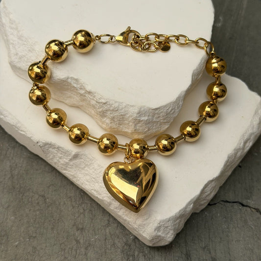 Be Mine Heart Charm Bracelet 7" w/ Extender