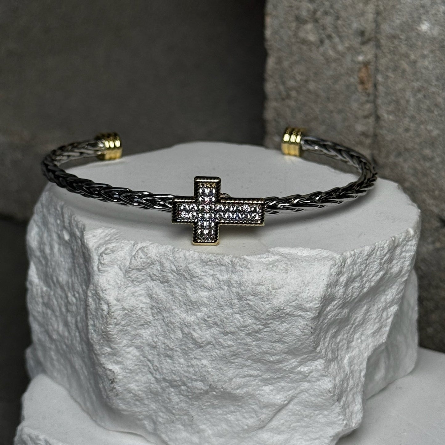 Diamond Dust Mix Metal Bracelet Up To 7"