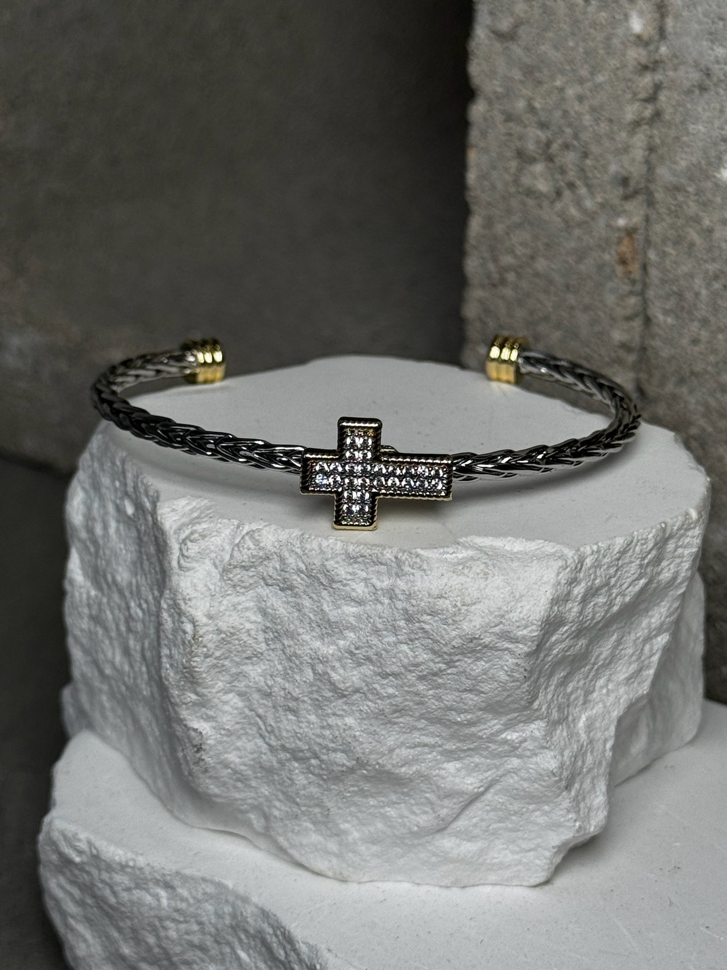 Diamond Dust Mix Metal Bracelet Up To 7"