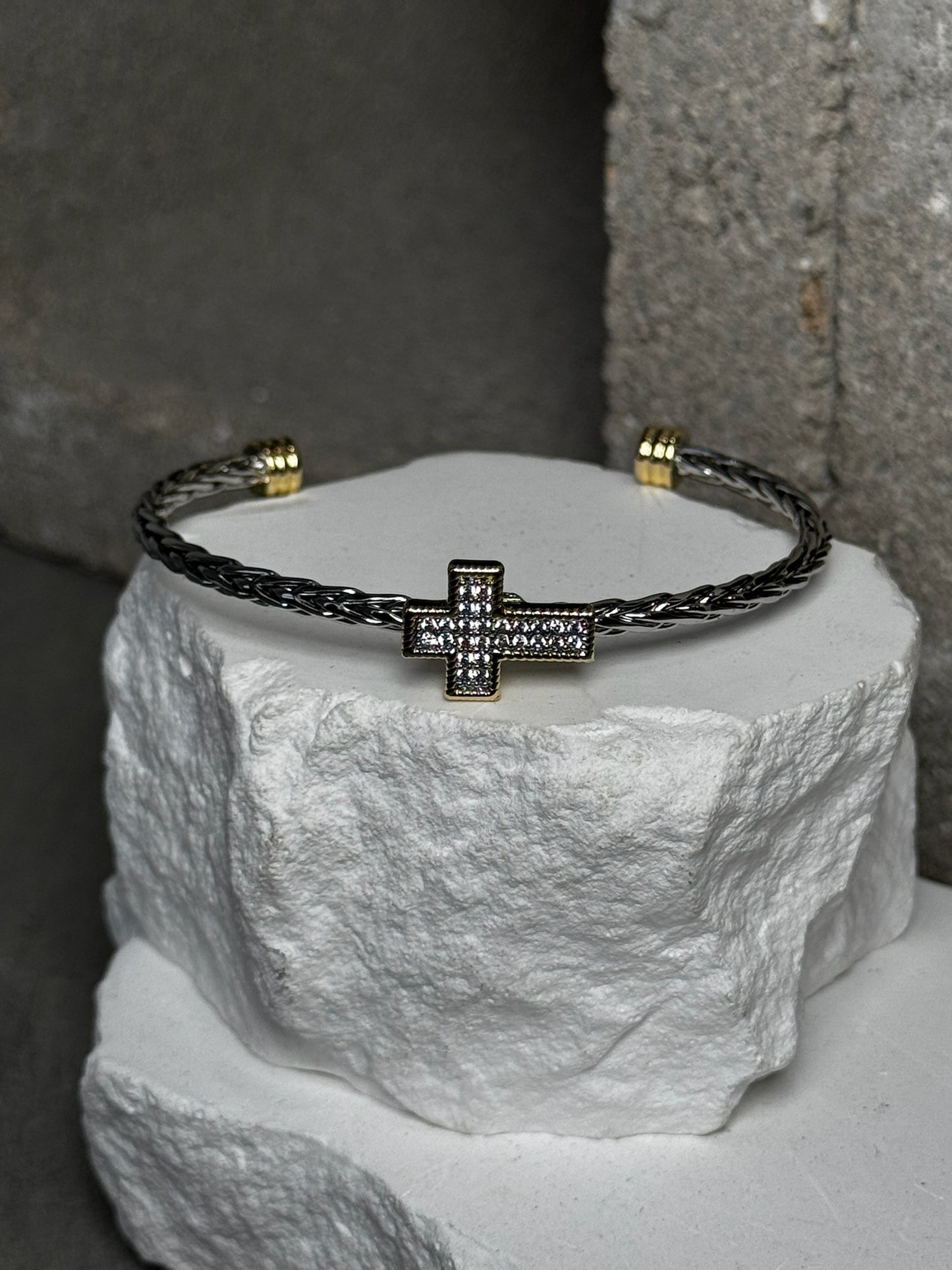 Diamond Dust Mix Metal Bracelet Up To 7"