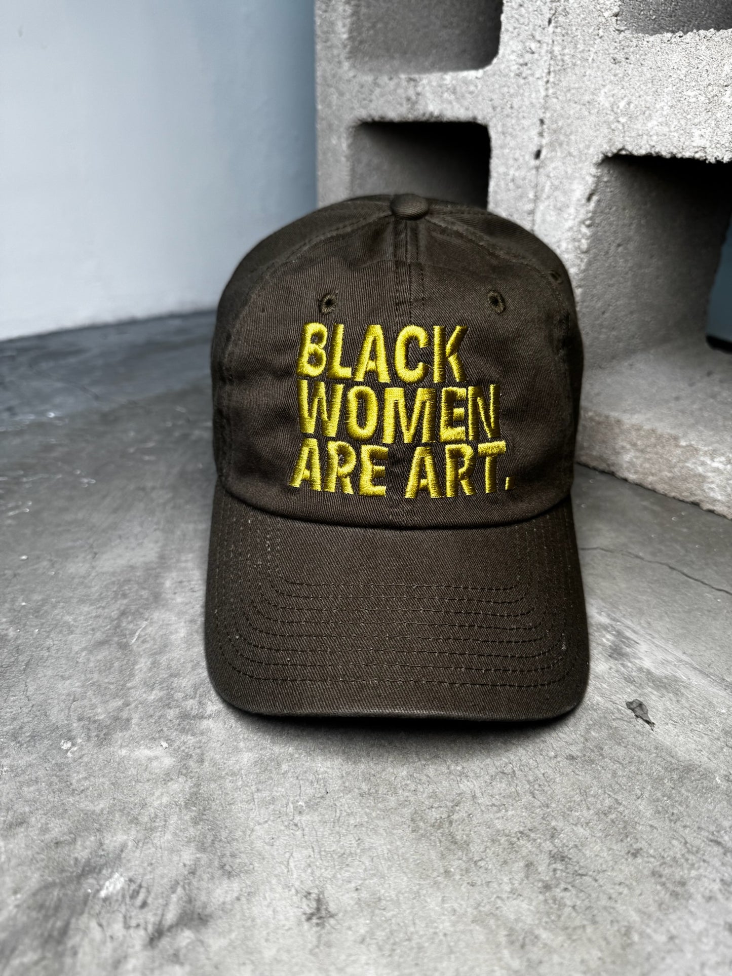 Chartreuse Black Women Are Art Dad Hat