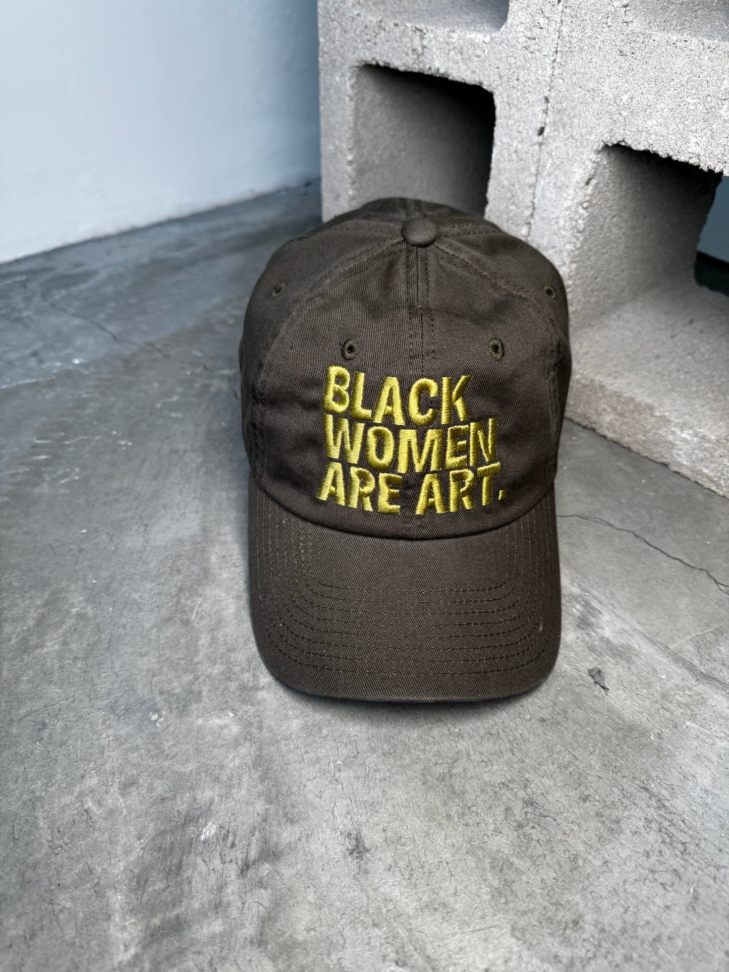 Chartreuse Black Women Are Art Dad Hat