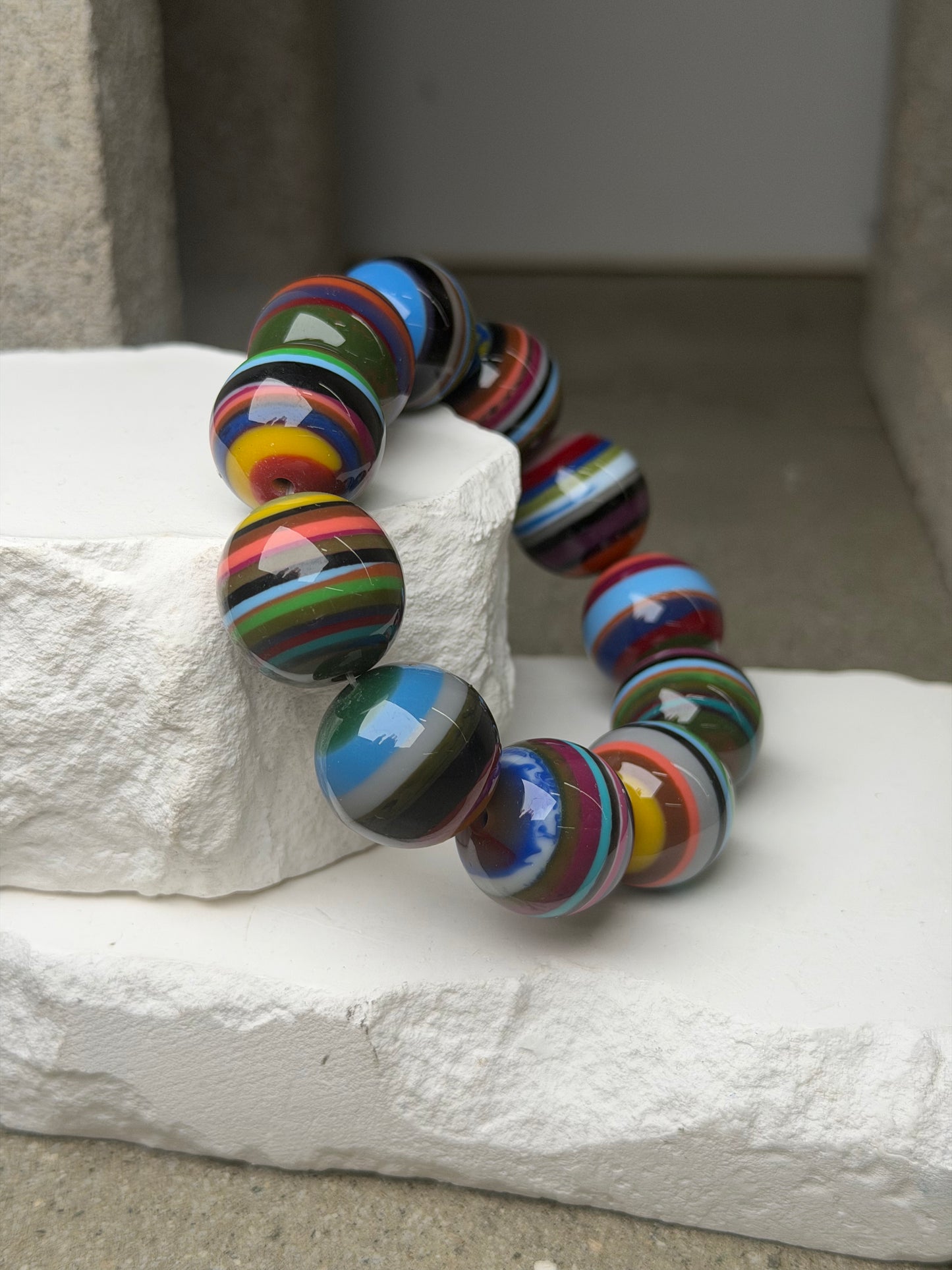 The Color Wheel Beaded Bracelet 7.5''