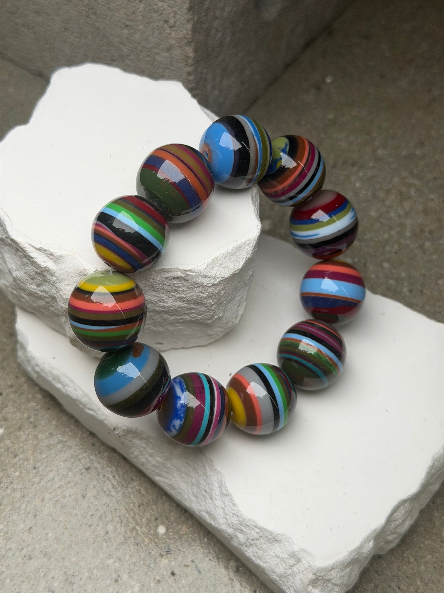 The Color Wheel Beaded Bracelet 7.5''