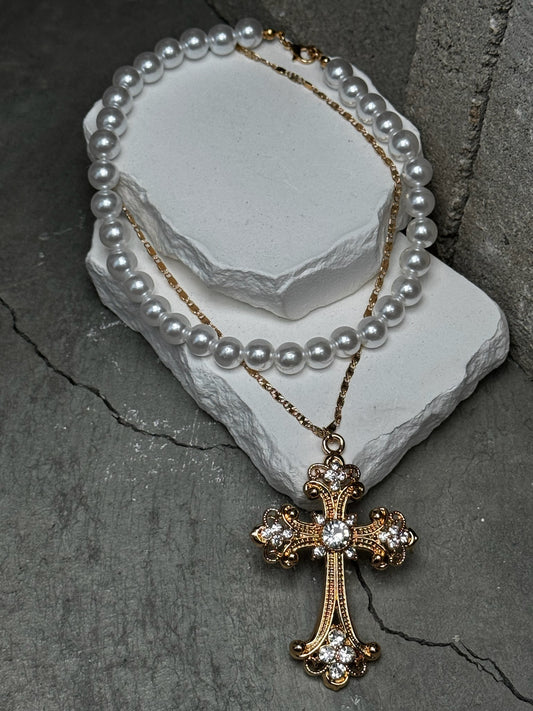 Angel Vibes Layered Necklace 16"