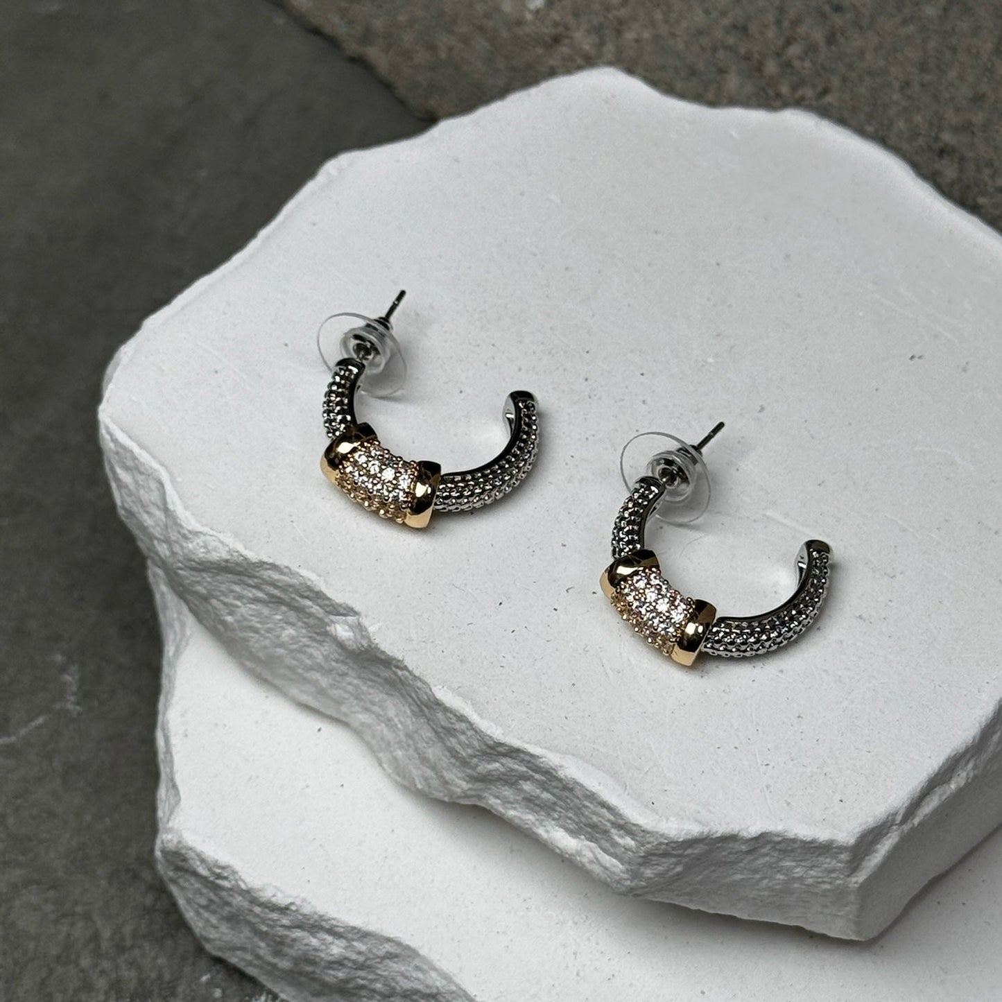Two-Tone Shimmer Hoops