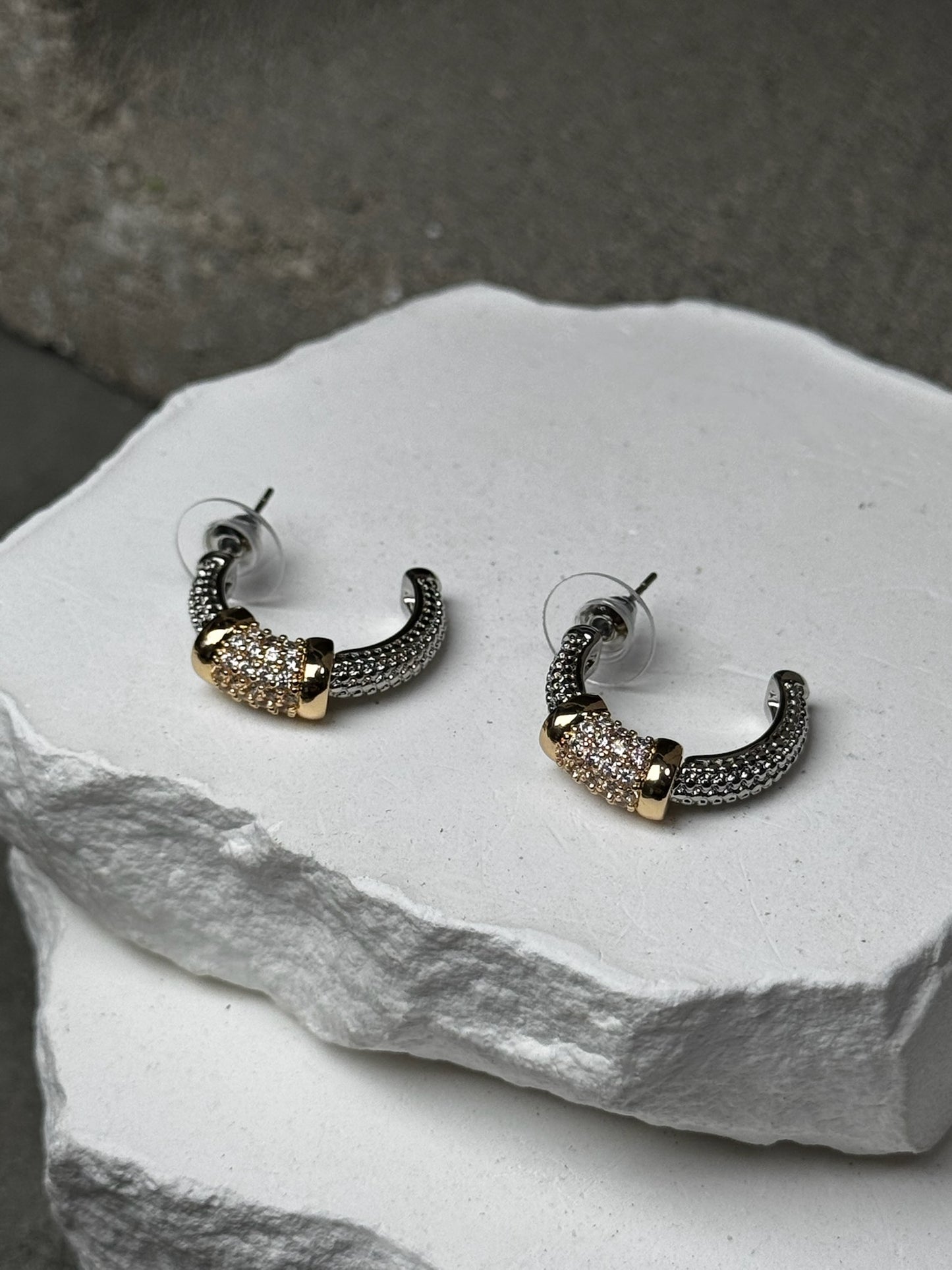 Two-Tone Shimmer Hoops