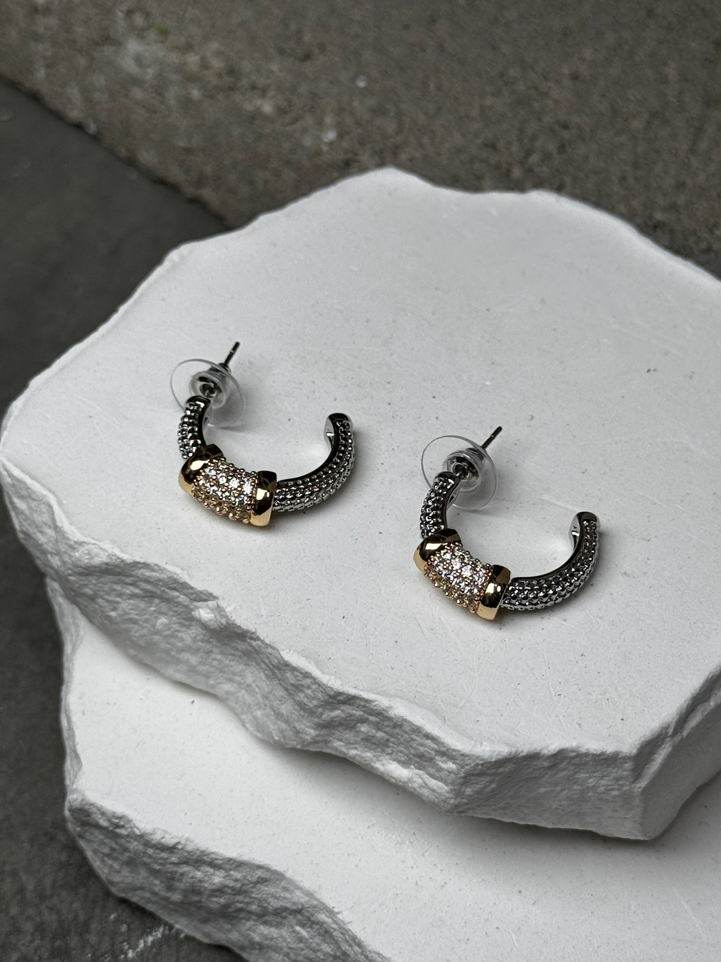 Two-Tone Shimmer Hoops